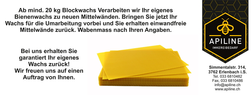 Wir verarbeiten Ihr eigenes Bienenwachs zu neuen Mittelwänden