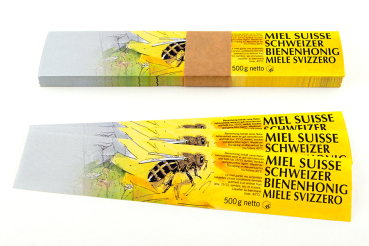 VSI-Honigetiketten gummiert gelb 1000 g Inhalt ab 100 Stk.