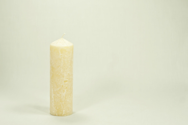 Bienenwachskerze gegossen weiss Antik 200x60 mm