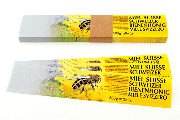 VSI-Honigetiketten gummiert gelb 250 g Inhalt ab 100 Stk.