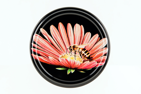Honigglasdeckel Blume schwarz TO63
