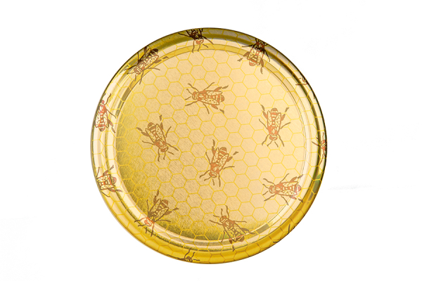 Honigglasdeckel gold mit Wabe / Biene TO 82