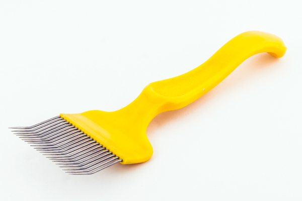 Abdeckgabel mit Kunststoffgriff, gebogene Nadeln
