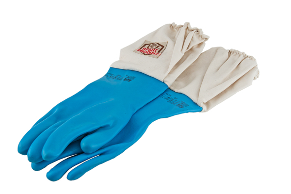 Handschuhe Gummi mit Stoffstulpen