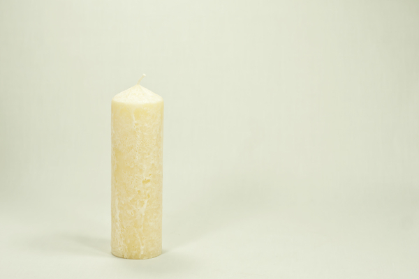 Bienenwachskerze gegossen weiss Antik 200x60 mm
